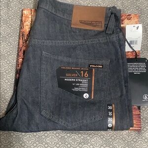 Volcom Solver Modern Straight Jeans - Dark Gray